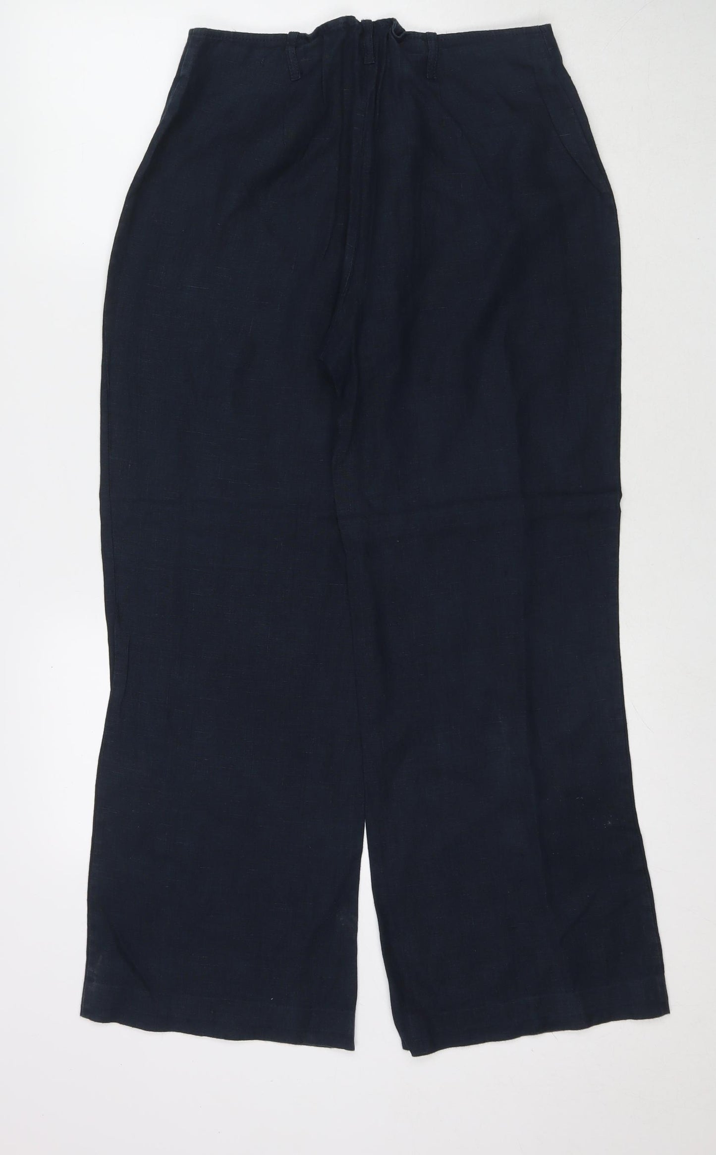 Per Una Womens Blue Polyester Blend Trousers Size 12 L27 in Regular Zip