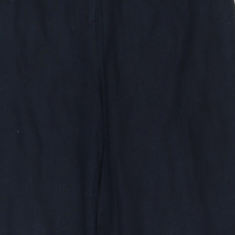 Per Una Womens Blue Polyester Blend Trousers Size 12 L27 in Regular Zip