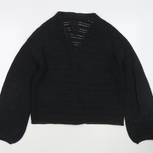 Gap Womens Black V-Neck Cotton Blend Cardigan Jumper Size S