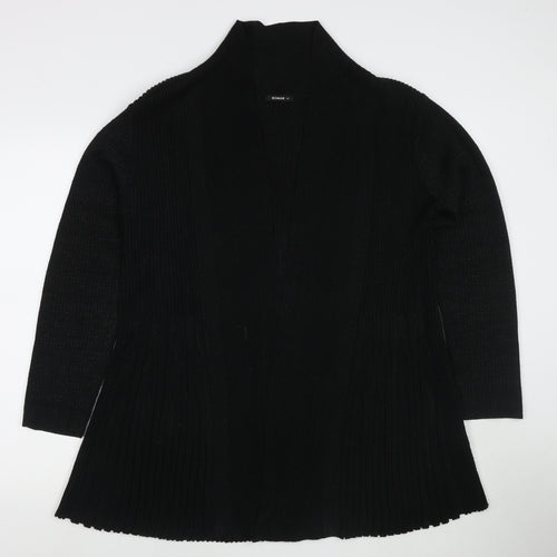 Roman Womens Black V-Neck Polyester Cape Jumper Size 14