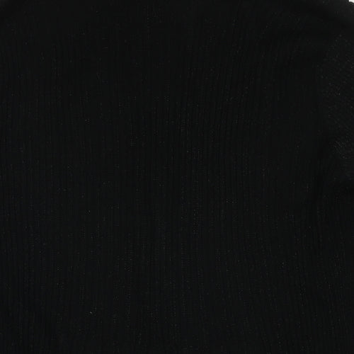 Roman Womens Black V-Neck Polyester Cape Jumper Size 14
