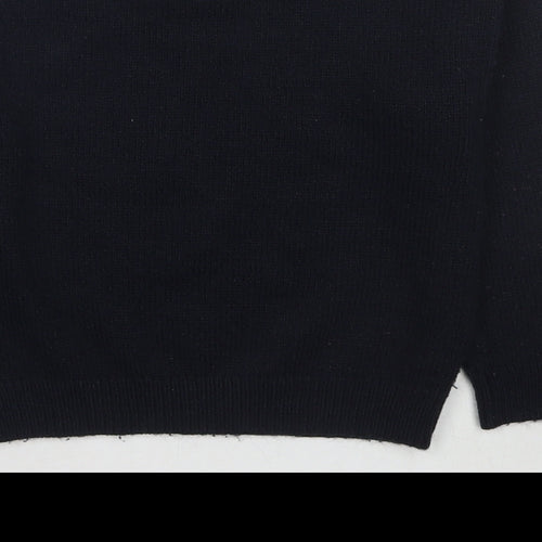 NEXT Girls Blue Round Neck Acrylic Pullover Jumper Size 7 Years Pullover - Sequin Detail