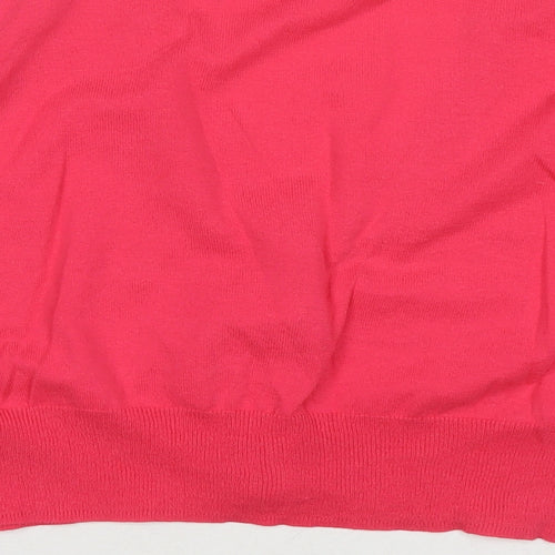 Marks and Spencer Womens Pink V-Neck Cotton Cardigan Jumper Size 18