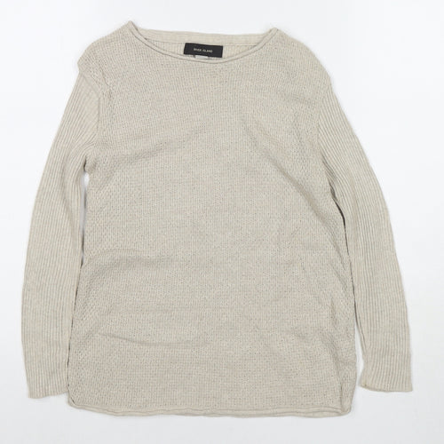 River Island Girls Beige Round Neck Cotton Pullover Jumper Size 7-8 Years Pullover