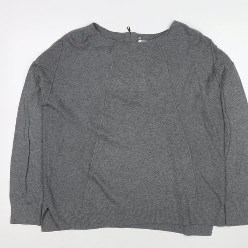 John Lewis Womens Grey Round Neck Acrylic Pullover Jumper Size S