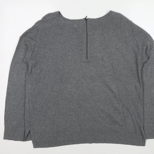 John Lewis Womens Grey Round Neck Acrylic Pullover Jumper Size S