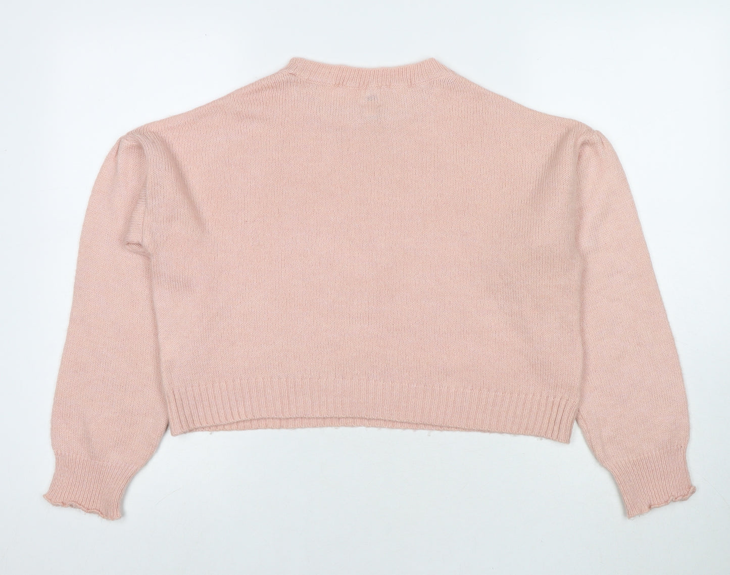 River Island Womens Pink Round Neck Acrylic Pullover Jumper Size 10