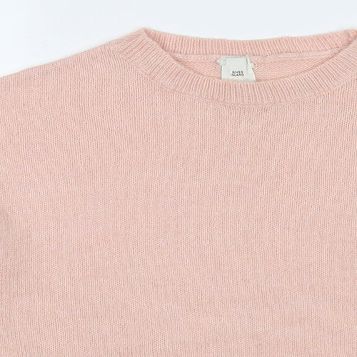 River Island Womens Pink Round Neck Acrylic Pullover Jumper Size 10
