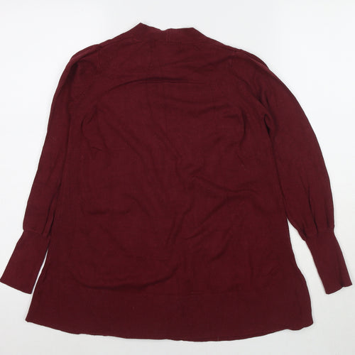 Marks and Spencer Womens Red V-Neck Viscose Cape Jumper Size XS