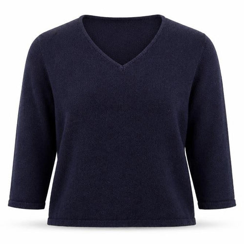 Carolyn Taylor Womens Blue V-Neck Acrylic Pullover Jumper Size M - Size M/L