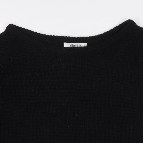 Missguided Womens Black Round Neck Acrylic Pullover Jumper Size 6