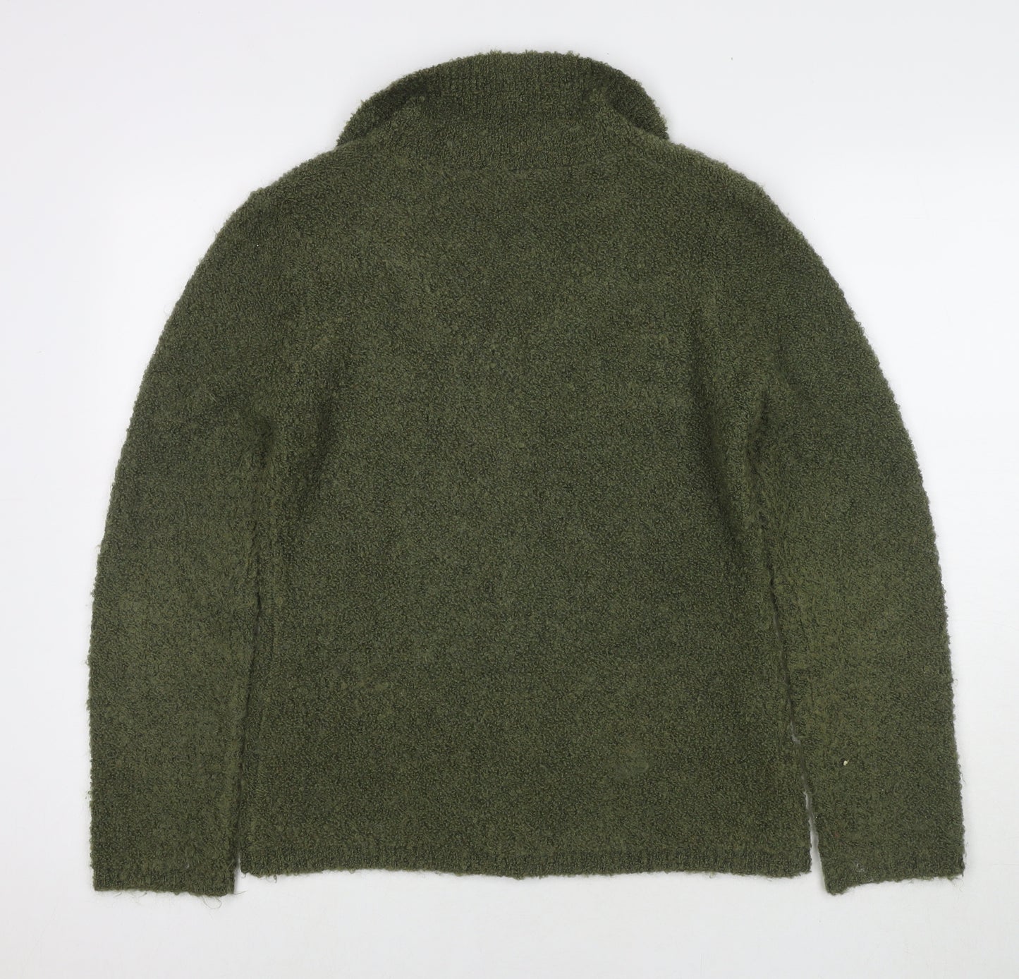 Laura Ashley Womens Green Collared Mohair Cardigan Jumper Size L