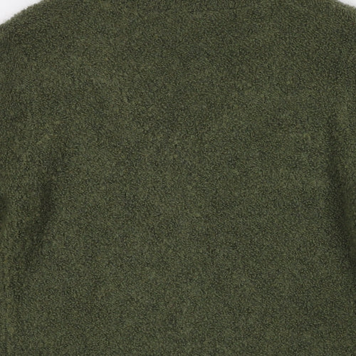 Laura Ashley Womens Green Collared Mohair Cardigan Jumper Size L