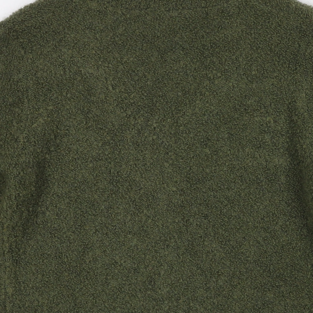 Laura Ashley Womens Green Collared Mohair Cardigan Jumper Size L