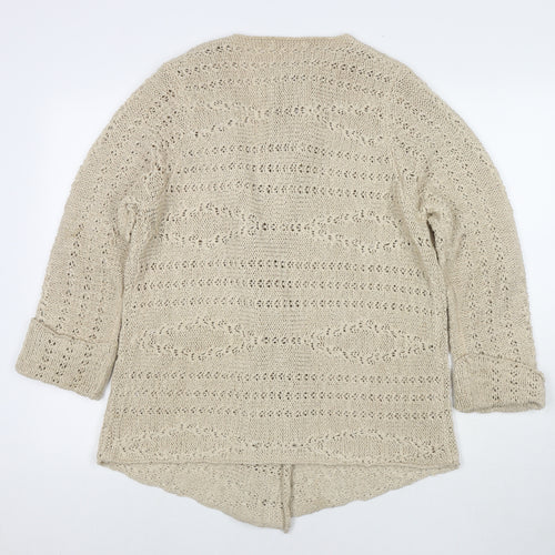 Marks and Spencer Womens Beige V-Neck Acrylic Cardigan Jumper Size 20