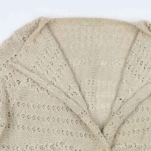 Marks and Spencer Womens Beige V-Neck Acrylic Cardigan Jumper Size 20