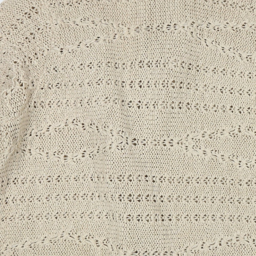 Marks and Spencer Womens Beige V-Neck Acrylic Cardigan Jumper Size 20