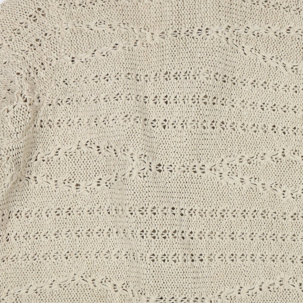 Marks and Spencer Womens Beige V-Neck Acrylic Cardigan Jumper Size 20
