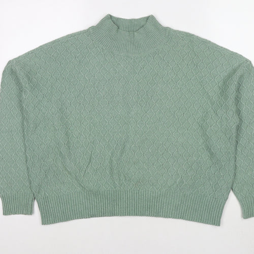 Fat Face Womens Green Round Neck Nylon Pullover Jumper Size 12