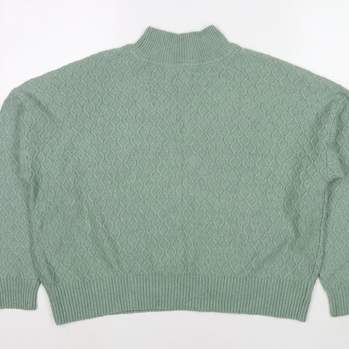 Fat Face Womens Green Round Neck Nylon Pullover Jumper Size 12