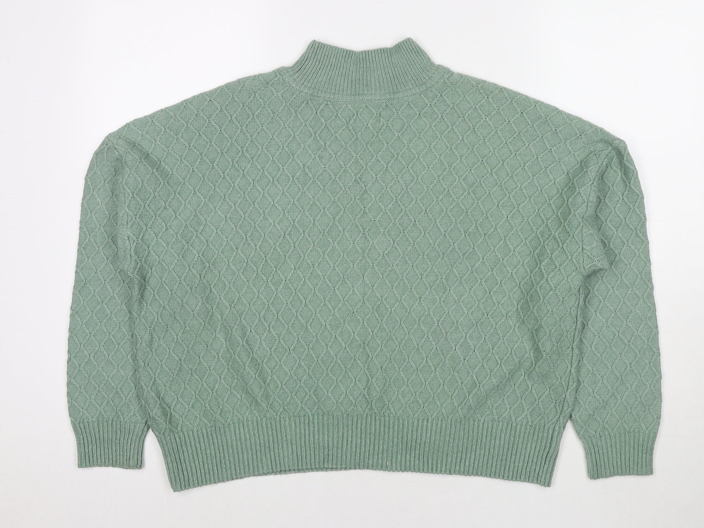 Fat Face Womens Green Round Neck Nylon Pullover Jumper Size 12
