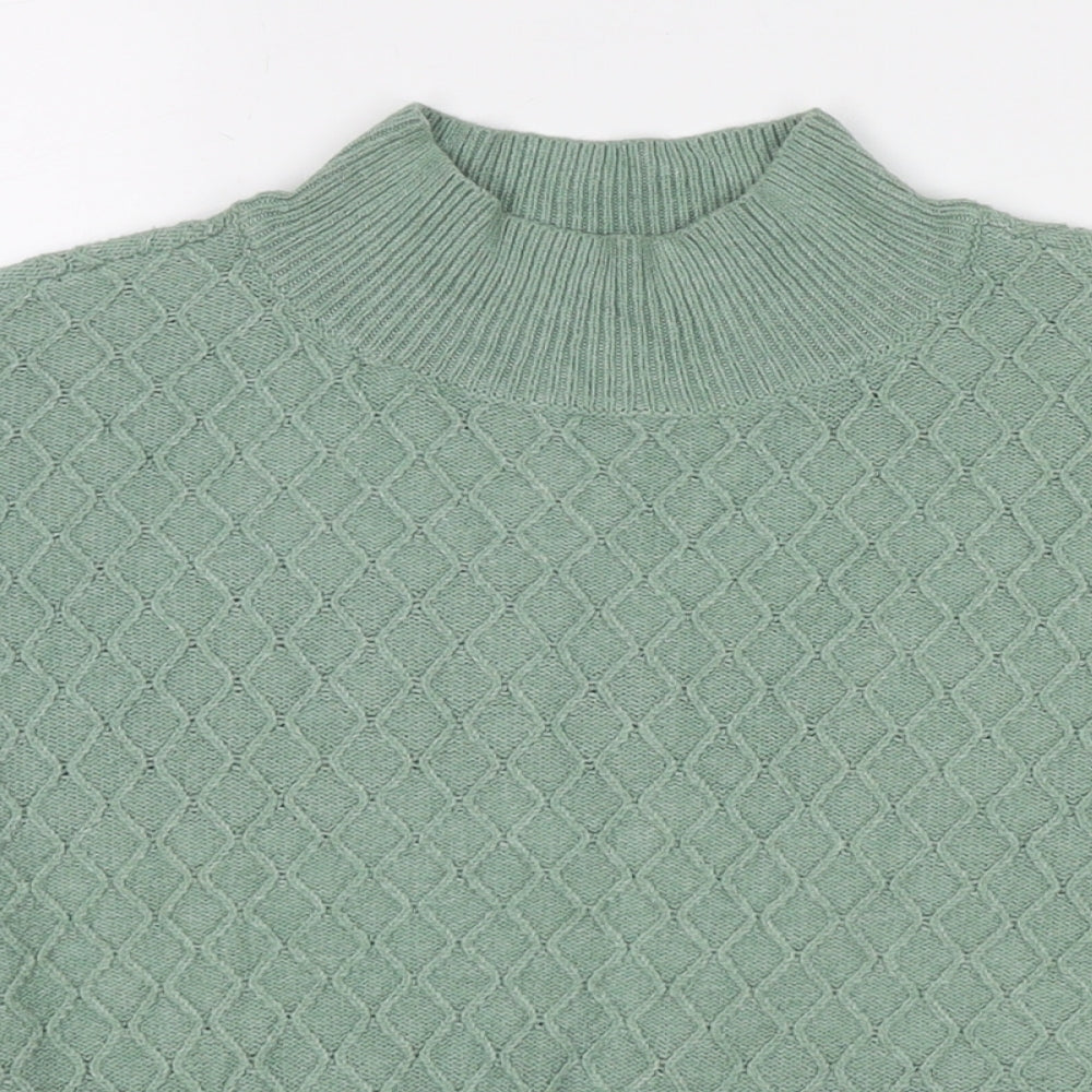 Fat Face Womens Green Round Neck Nylon Pullover Jumper Size 12