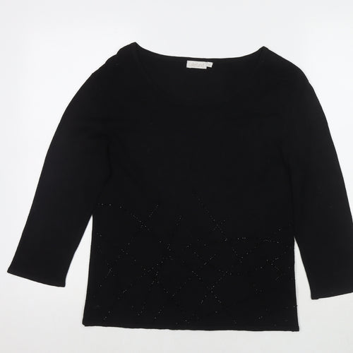 Lakeland Womens Black Round Neck Acrylic Pullover Jumper Size M