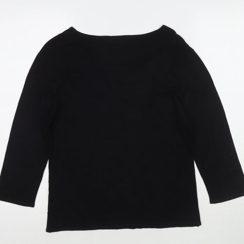 Lakeland Womens Black Round Neck Acrylic Pullover Jumper Size M