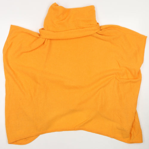 N.Peal London Womens Orange Roll Neck Cashmere Pullover Jumper Size M