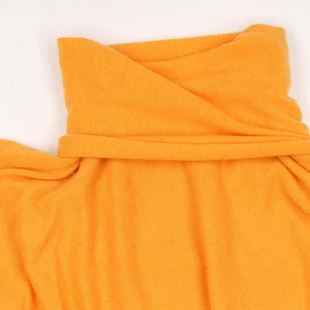 N.Peal London Womens Orange Roll Neck Cashmere Pullover Jumper Size M