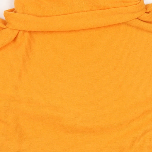 N.Peal London Womens Orange Roll Neck Cashmere Pullover Jumper Size M