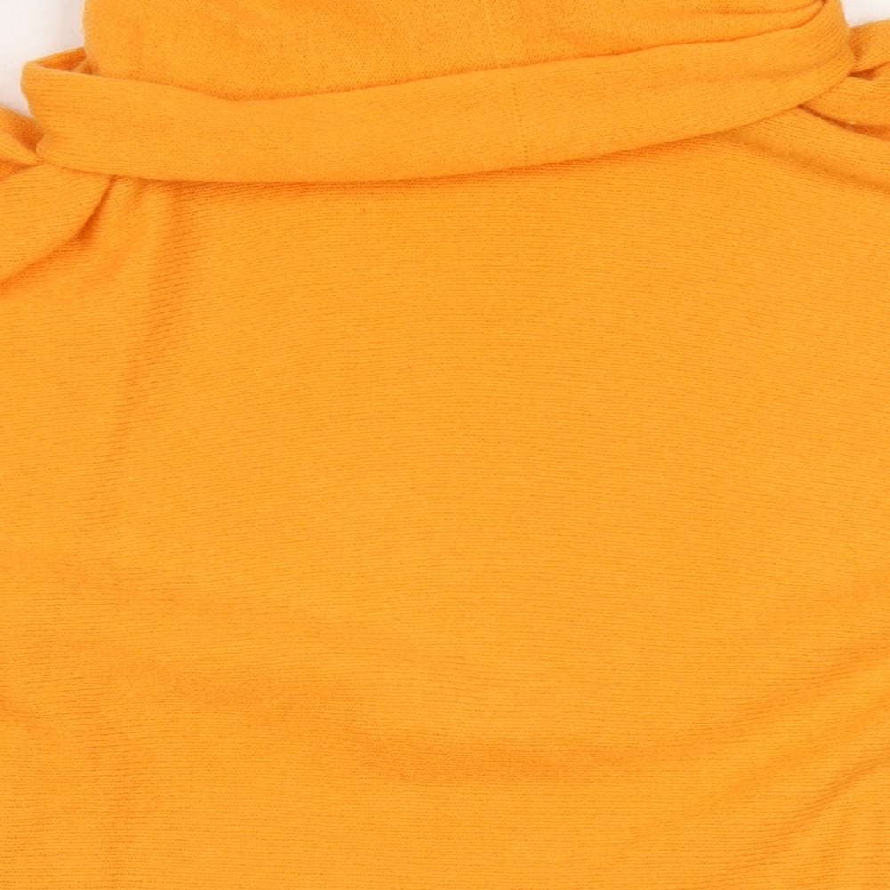 N.Peal London Womens Orange Roll Neck Cashmere Pullover Jumper Size M