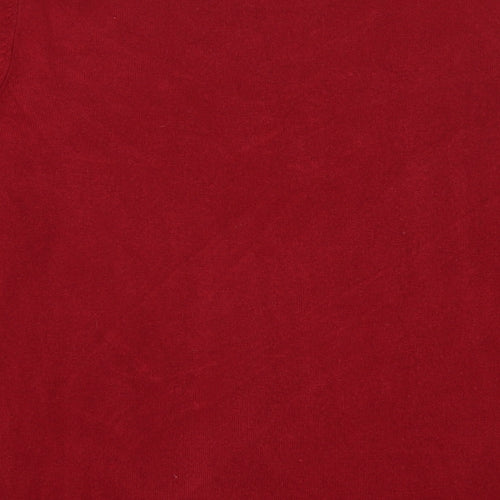 Bonmarché Womens Red Round Neck Acrylic Pullover Jumper Size 14