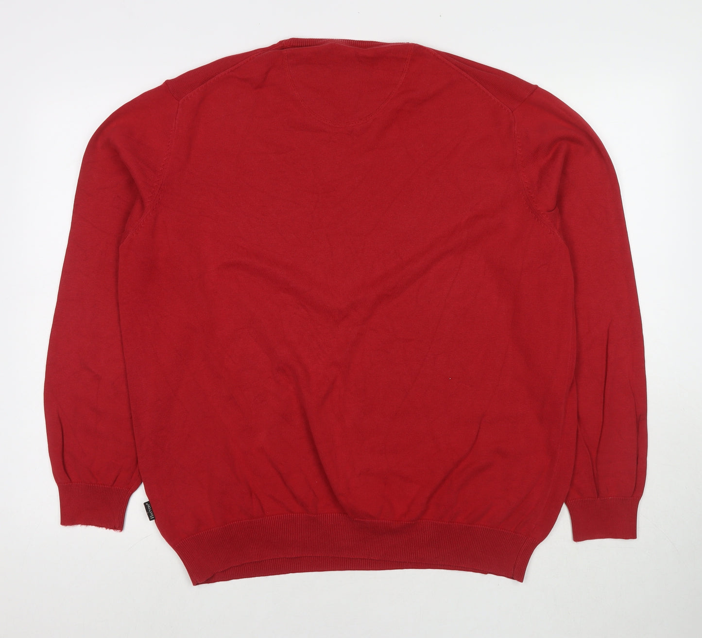 Fynch-Hatton Womens Red Round Neck Cotton Pullover Jumper Size XL
