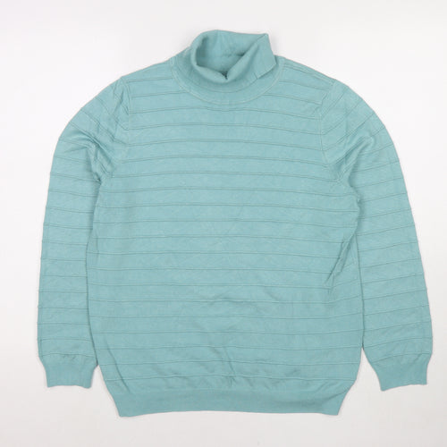 Bonmarché Womens Blue Round Neck Viscose Pullover Jumper Size M
