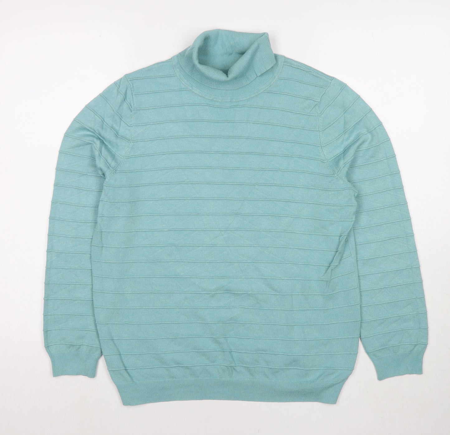 Bonmarché Womens Blue Round Neck Viscose Pullover Jumper Size M