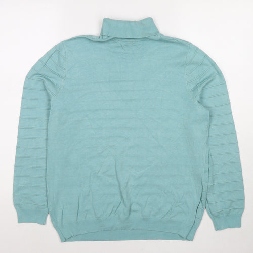 Bonmarché Womens Blue Round Neck Viscose Pullover Jumper Size M