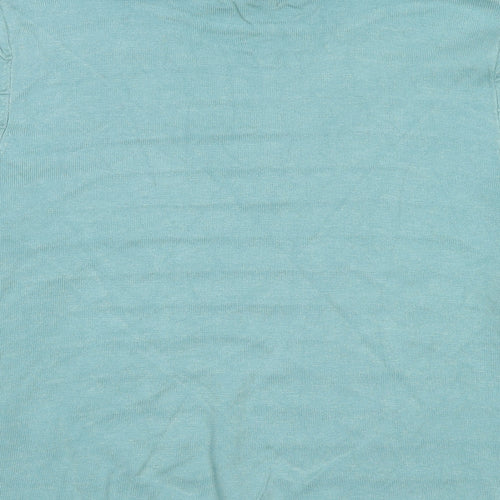 Bonmarché Womens Blue Round Neck Viscose Pullover Jumper Size M
