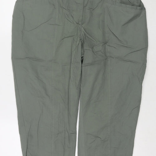 Bonmarché Womens Green Cotton Capri Trousers Size 18 L20 in Regular