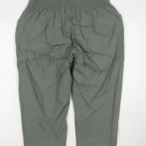 Bonmarché Womens Green Cotton Capri Trousers Size 18 L20 in Regular