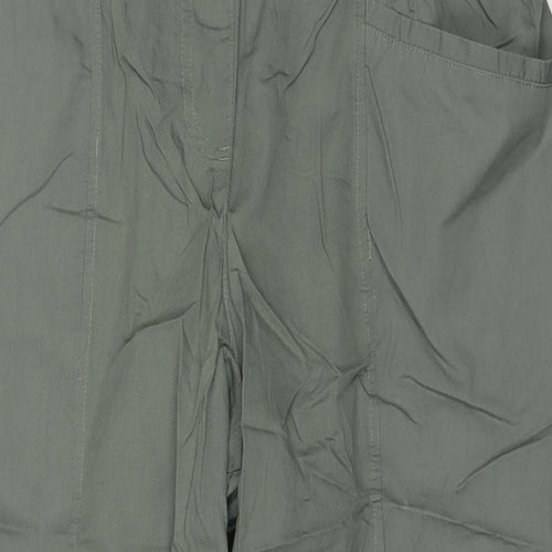 Bonmarché Womens Green Cotton Capri Trousers Size 18 L20 in Regular