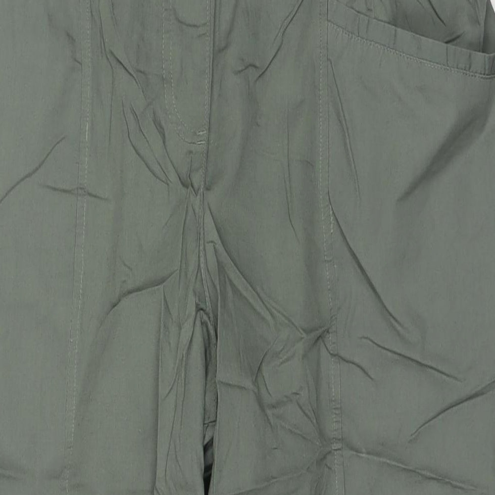 Bonmarché Womens Green Cotton Capri Trousers Size 18 L20 in Regular