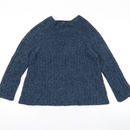 NEXT Womens Blue Boat Neck Acrylic Pullover Jumper Size 12