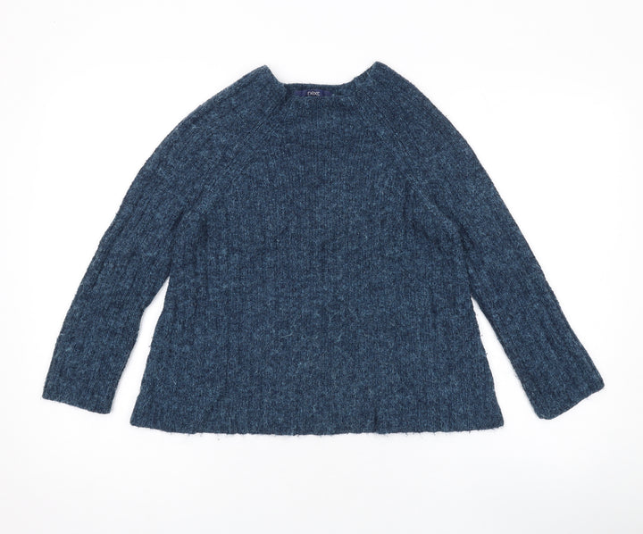 NEXT Womens Blue Boat Neck Acrylic Pullover Jumper Size 12
