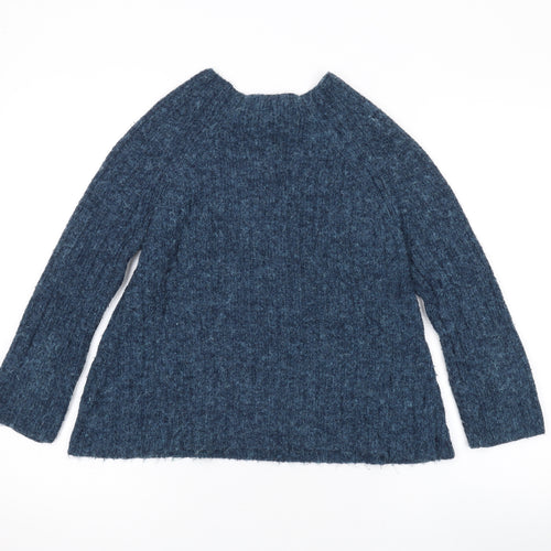 NEXT Womens Blue Boat Neck Acrylic Pullover Jumper Size 12