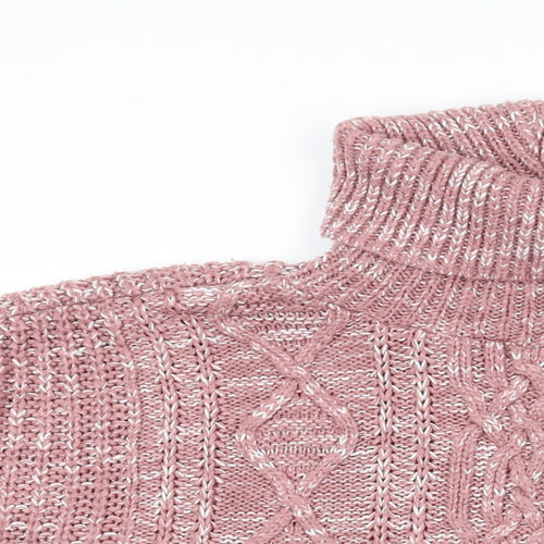 Very Womens Pink Roll Neck Acrylic Pullover Jumper Size 14