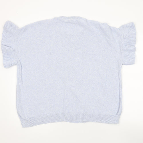 Marks and Spencer Womens Blue Scoop Neck Polyester Pullover Jumper Size XL