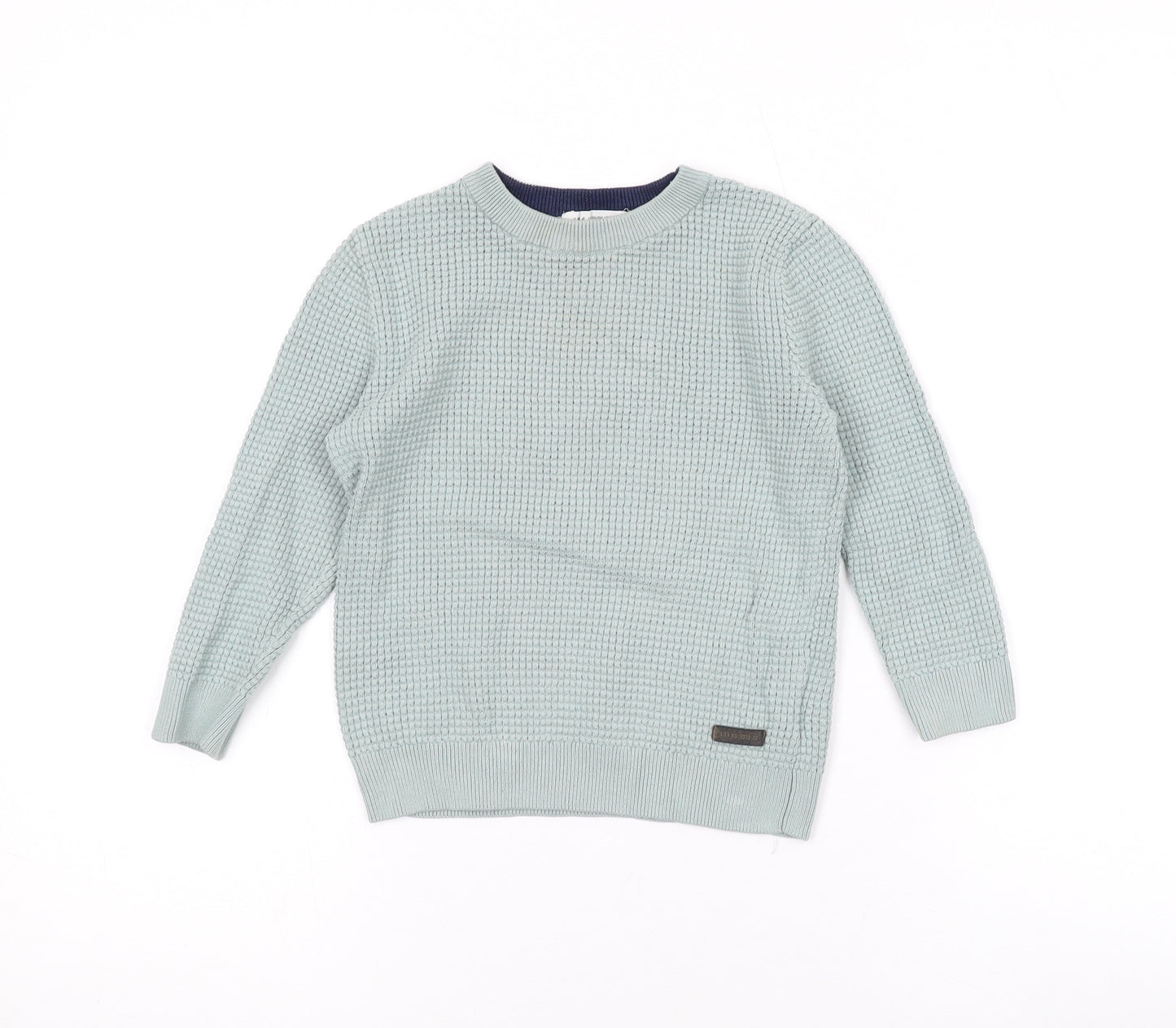 H&M Boys Green Round Neck Cotton Pullover Jumper Size 2-3 Years Pullover