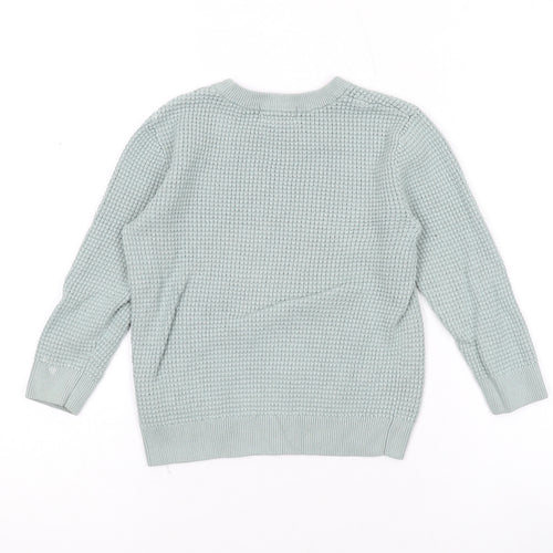 H&M Boys Green Round Neck Cotton Pullover Jumper Size 2-3 Years Pullover
