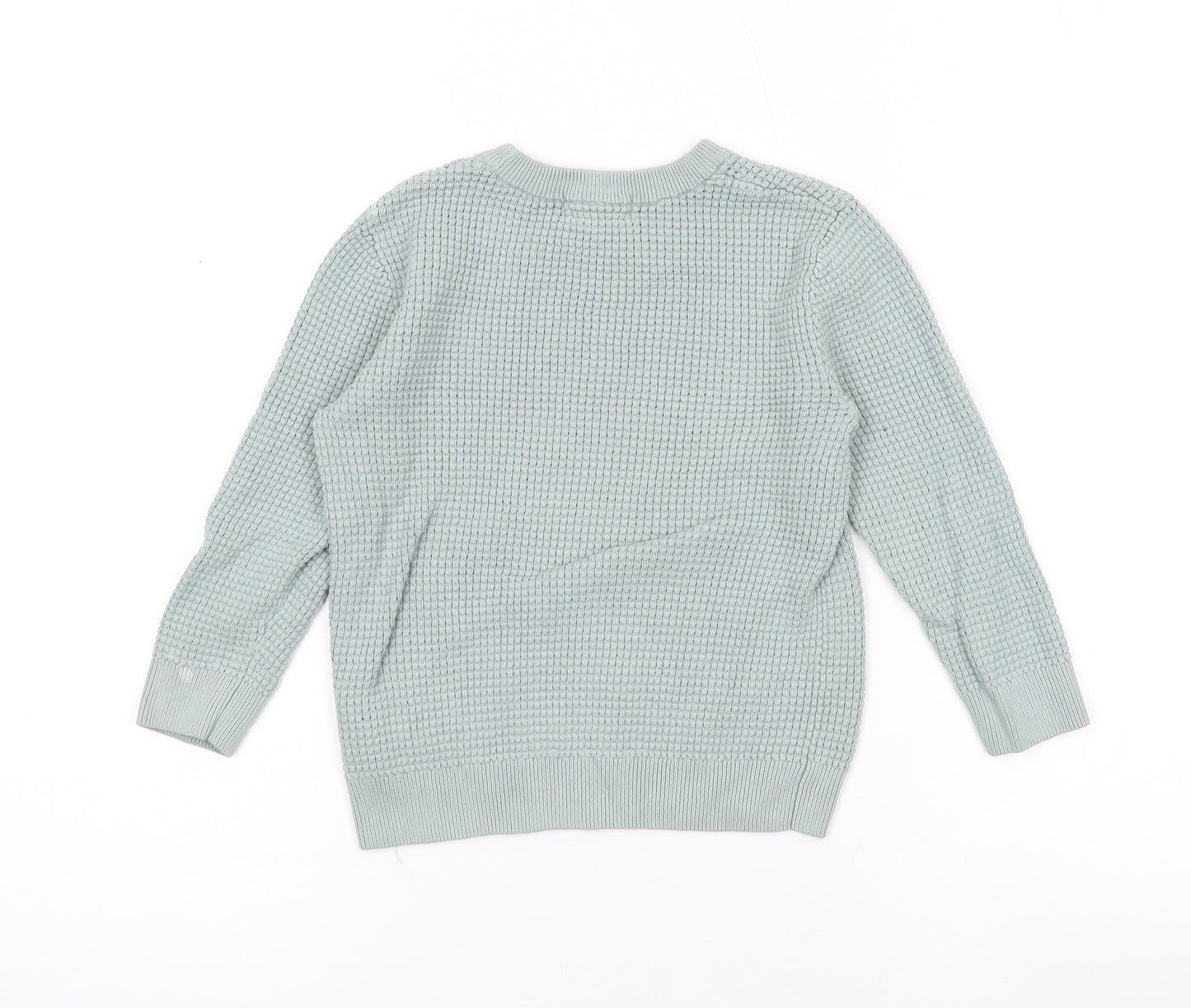 H&M Boys Green Round Neck Cotton Pullover Jumper Size 2-3 Years Pullover